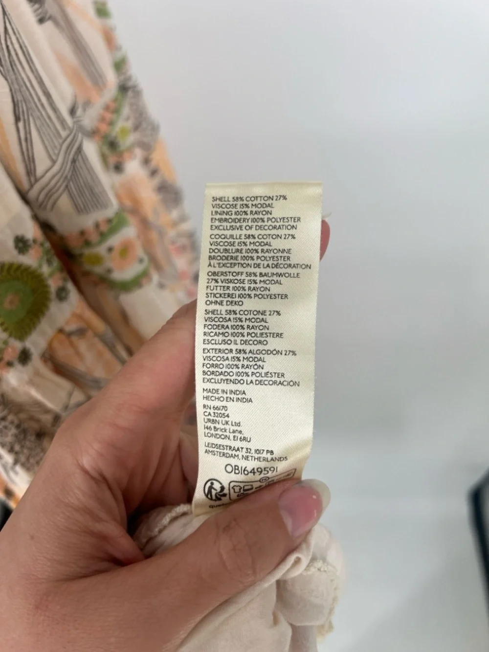 Anthropologie Embroidered Square Neck Tie Back Floral Boho Colorful Maxi Dress M - Picture 14 of 14